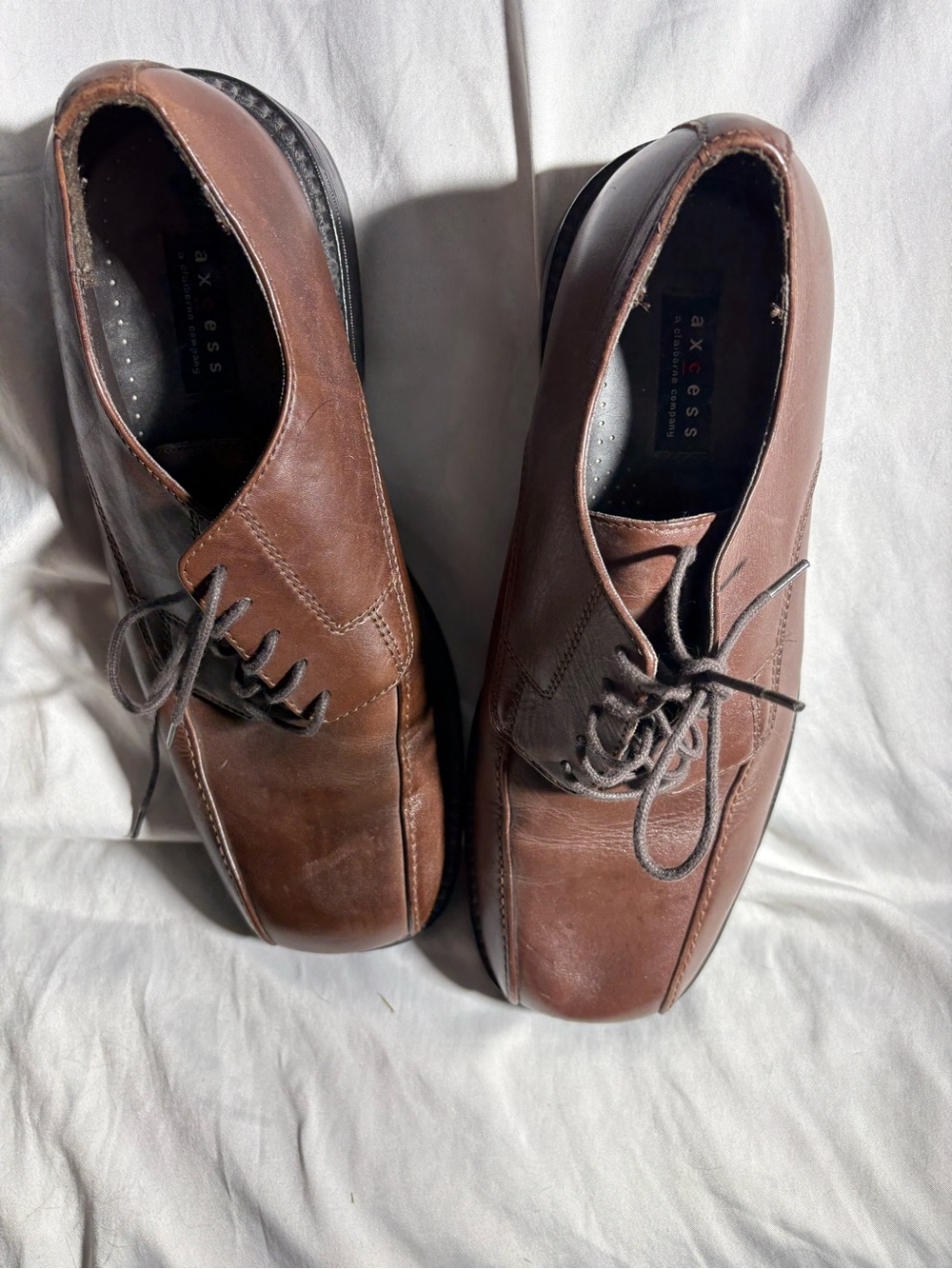 Axcess Brown Leather Lace-Up Oxfords